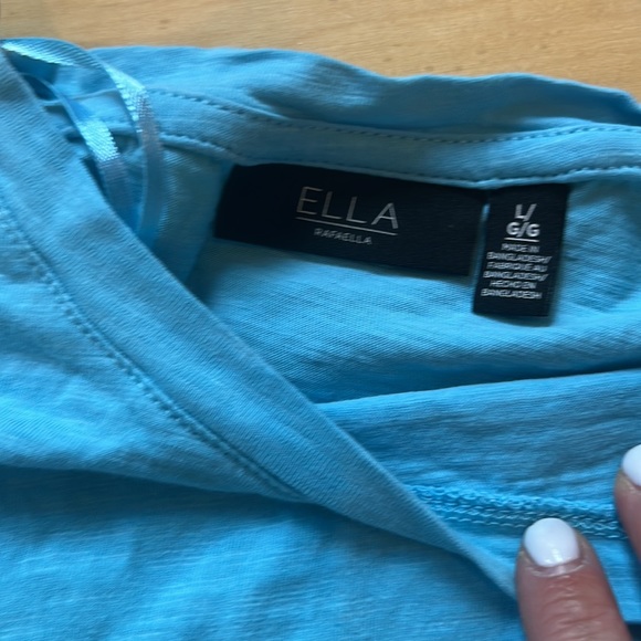 ELLA RAFAELLA brand short sleeve tee, size L baby blue - Picture 3 of 3